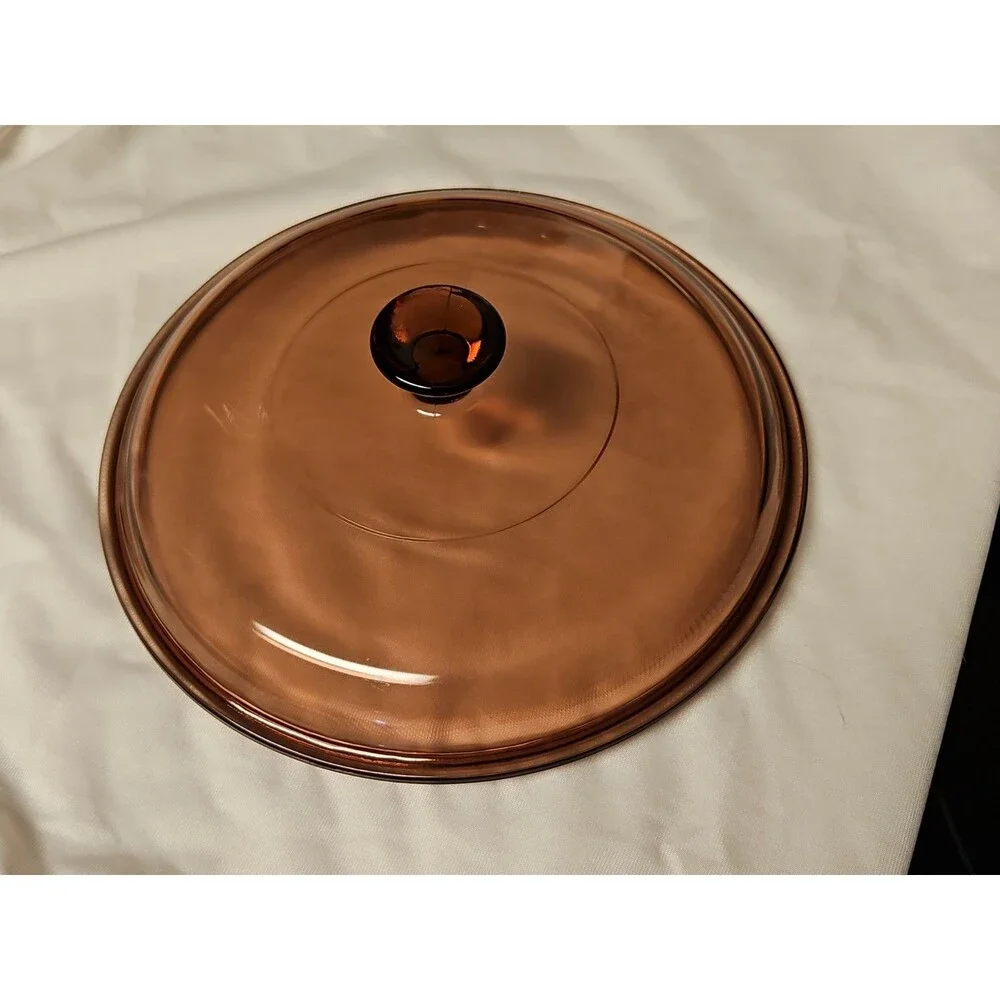 Vintage Corning Ware Visions Cranberry V-1.5-C Pyrex Glass Replacement Lid 8